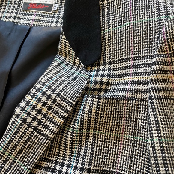 Vintage Morgan Taylor Blazer! Plaid padded jacket w/ pockets. Sz: 14 - Picture 5 of 16